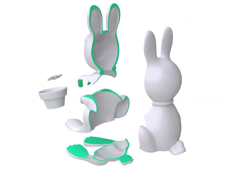 Rabbit Toothbrush Holder exploded view